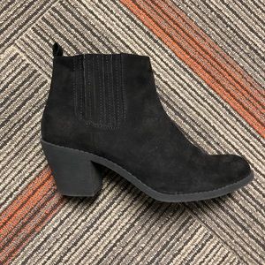 Black Suede Ankle Boots, Size 7.5